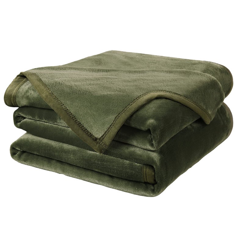 EASELAND Soft Blanket Warm Fuzzy Microplush Lightweight Thermal Fleece Blankets for Couch Bed Sofa,California King102X108Inch,Olive Green - Image 1
